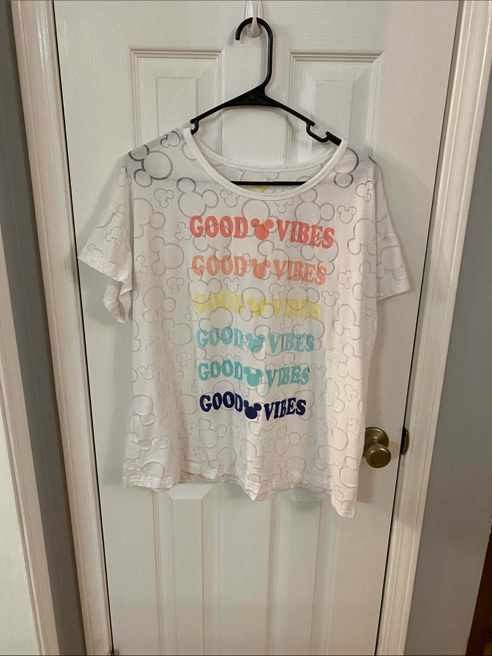 Disney Good Vibes Mickey Mouse Sleep Shirt Pajama Lounge Tee XL 16-18